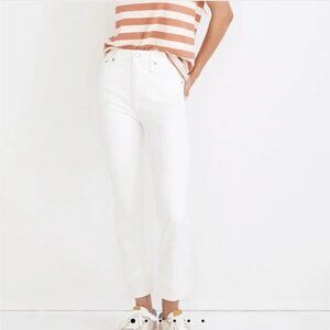 NWT Madewell size 32 Perfect Vintage White Straight Jeans $128 w/ Magic Pockets